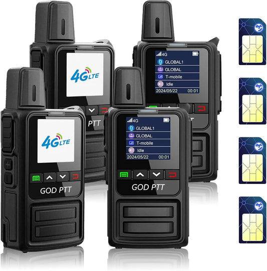 Global Walkie Nationwide Unlimited Range 4G PTT PoC Two-Way Radio, Mini Portable,1-Year Free Data,