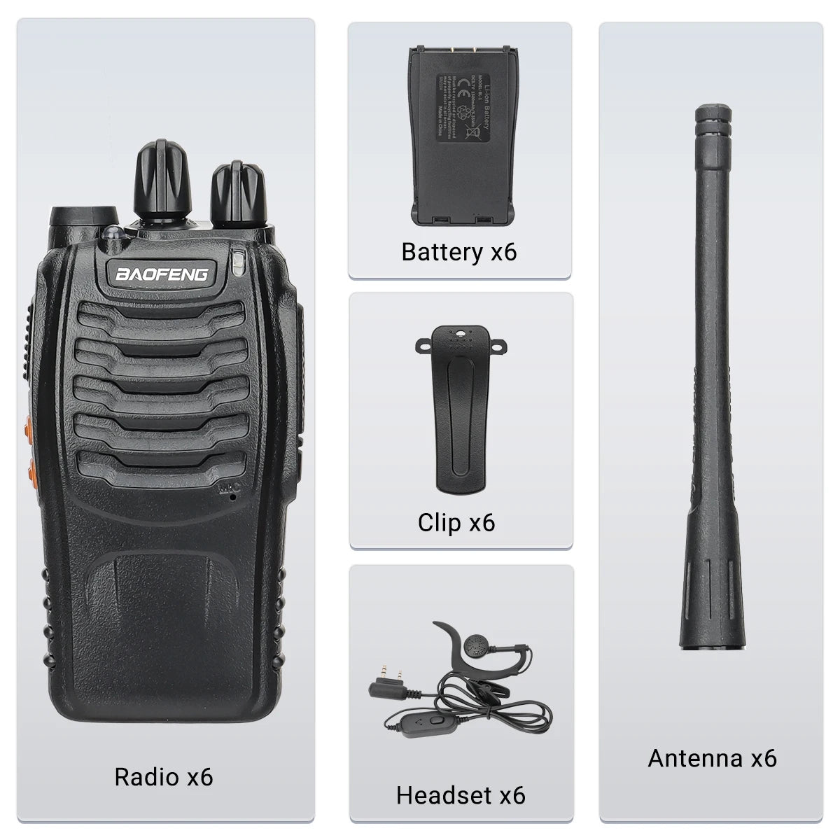 3/6PCS Walkie Talkie Wireless Copy Frequency UHF Long Range High Power Upgraded VOX Ham Two Way
