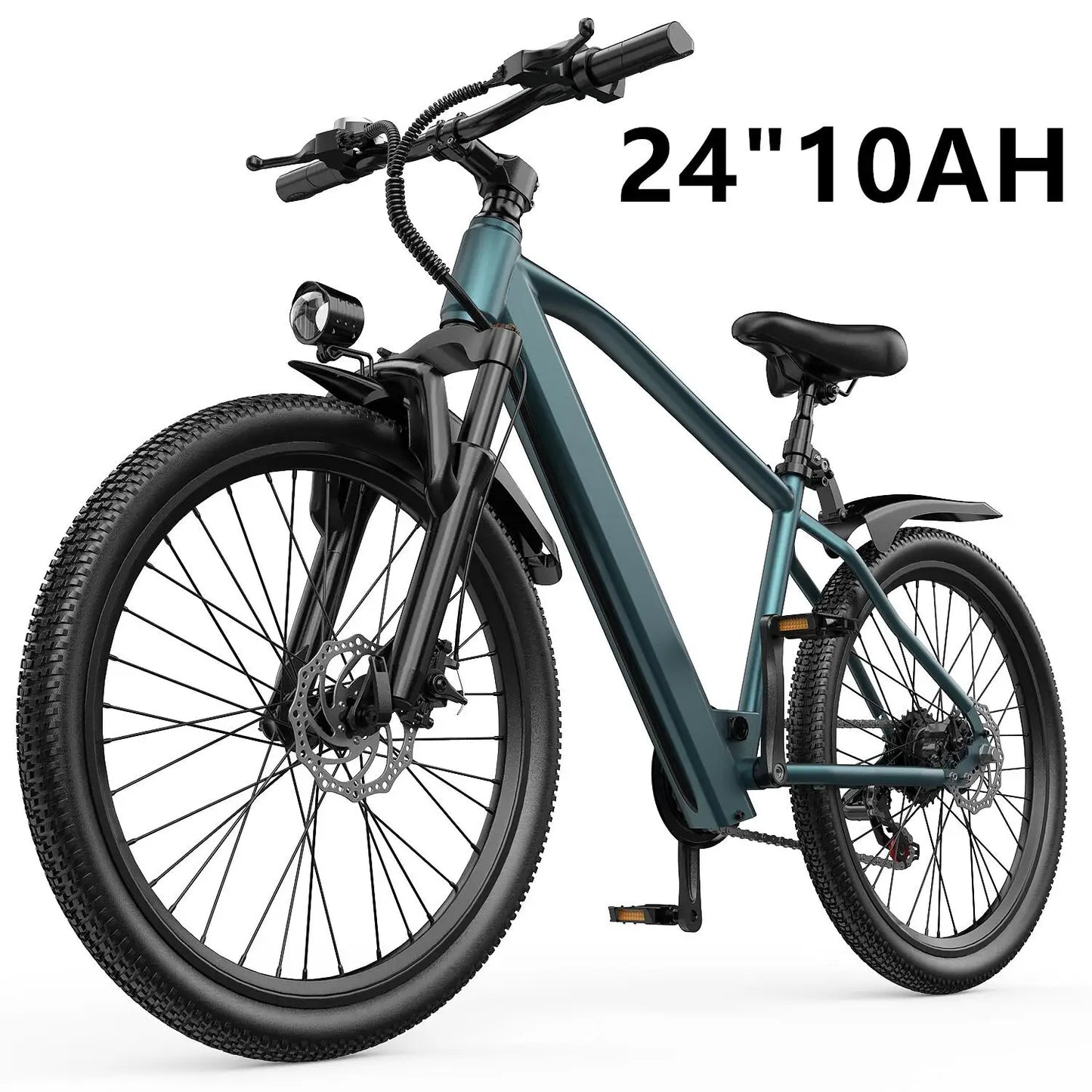 26" 24" E- Mountain Bike for Adults 36V 374Wh/468Wh Battery, 500W Motor, 21-Speed Gears , 30-Mile