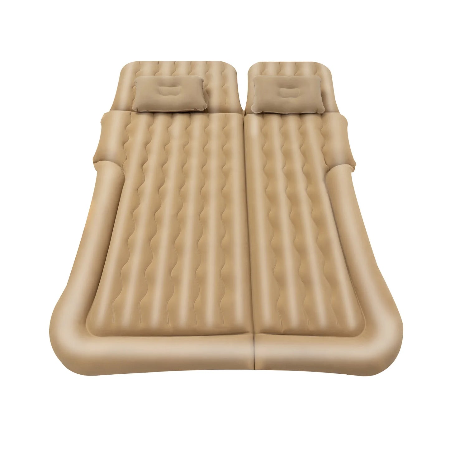 Inflatable Bed with Headrest Foldable PVC Travel Mattress Picnic Camping Flocking Soft Sleeping Cushion