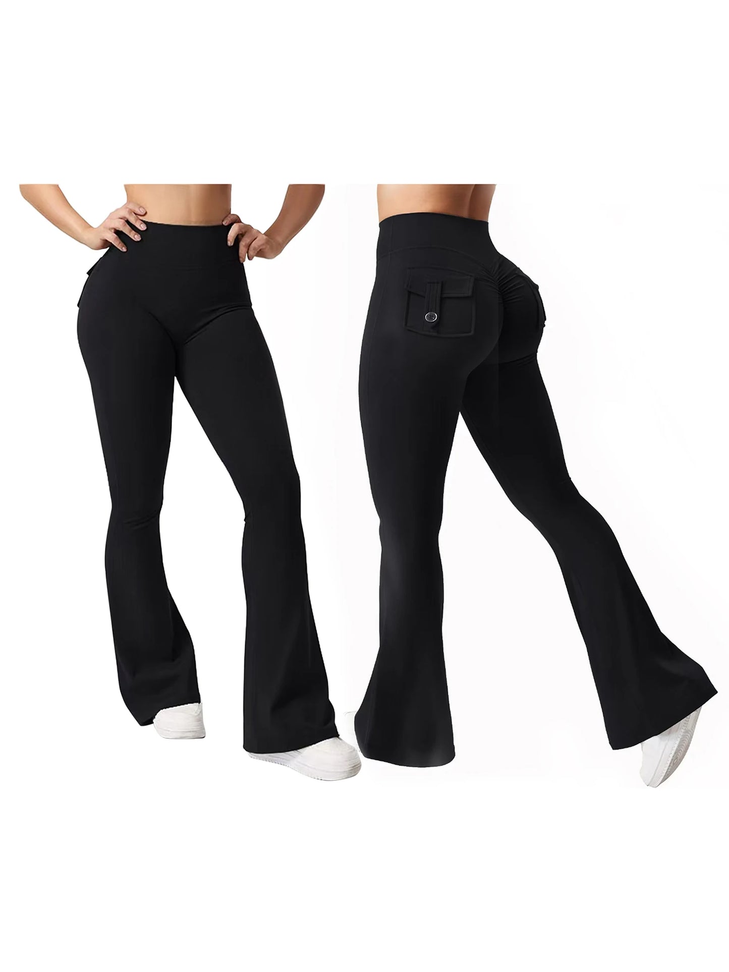 Women s High Waist Yoga Leggings, Pockets Tummy Control Workout Running Stretchy Booty Leggings