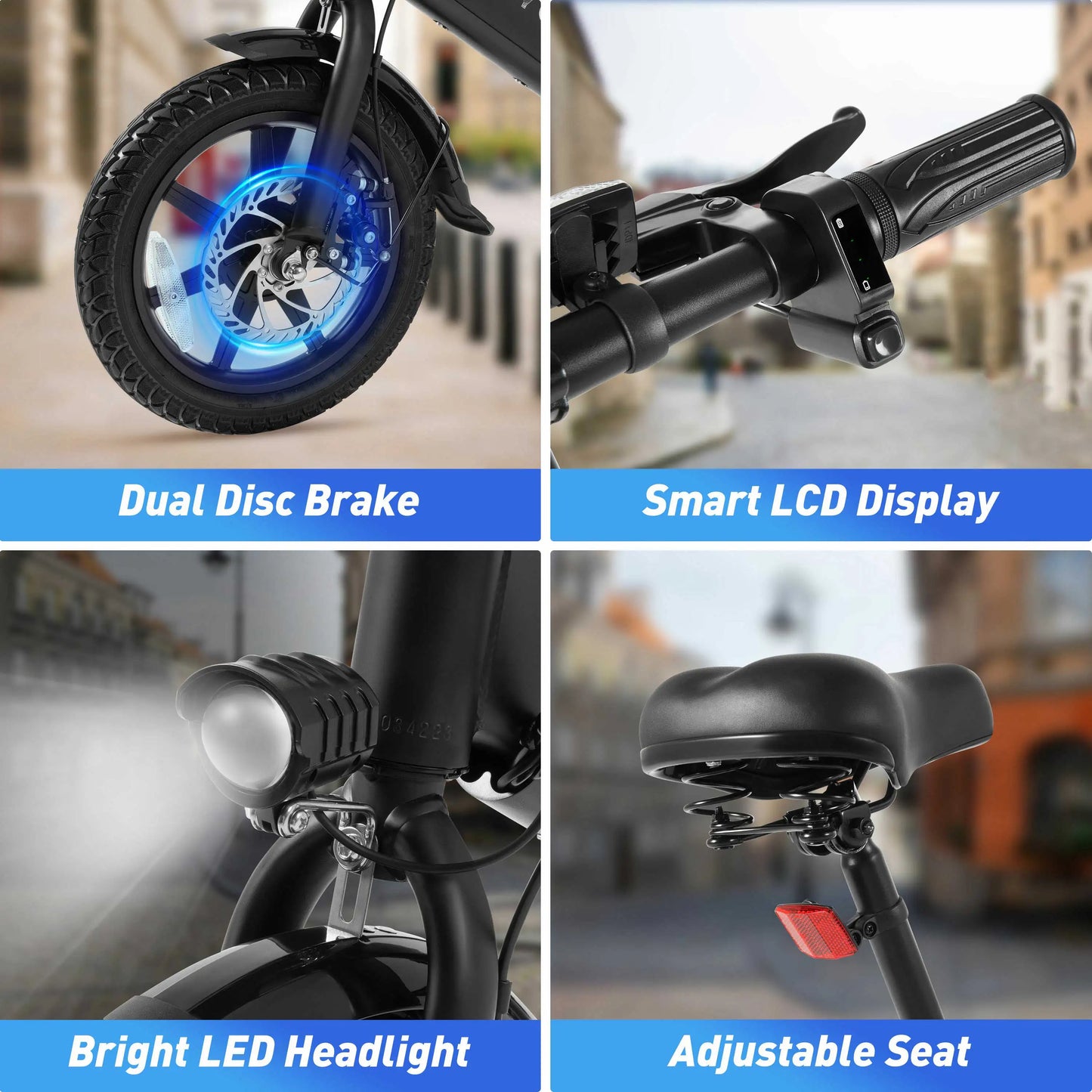 DYU C3-16 Electric Bicycle 500W Peak Motor 36V7.5AH Lithium Battery 16 Inch city E-bike