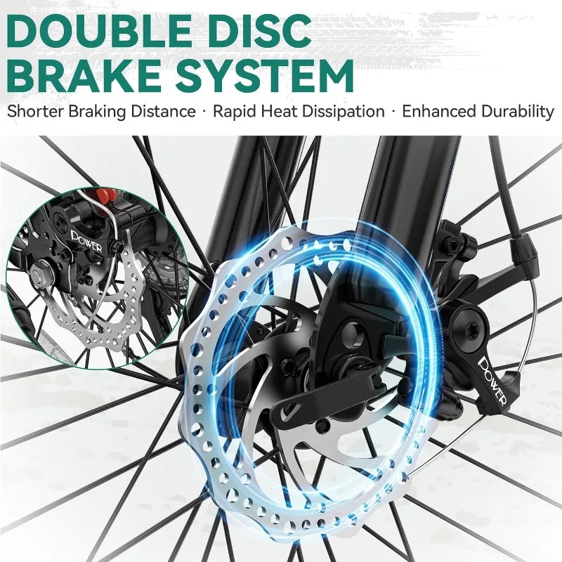 26 Inch Mountain Bike, Men Women, 21-Speed Adult Bicycle, Double Disc Brake, Front Suspension Fork