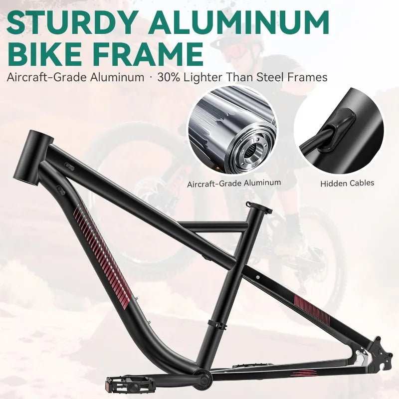 26 Inch Mountain Bike, Men Women, 21-Speed Adult Bicycle, Double Disc Brake, Front Suspension Fork