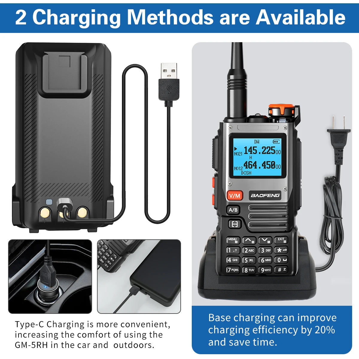 Multi Band Walkie Talkie Wirelss Copy Freq,.999 Channels NOAA AM Long Range Two Way Ham Radio