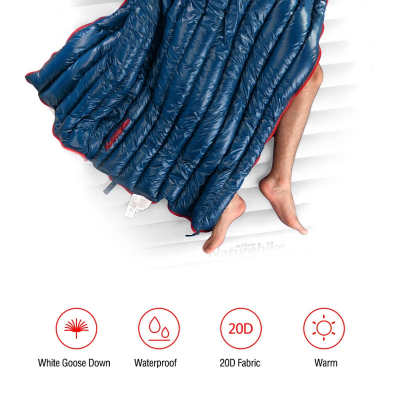 Goose Down Sleeping Bag Camping Ultralight Winter Waterproof