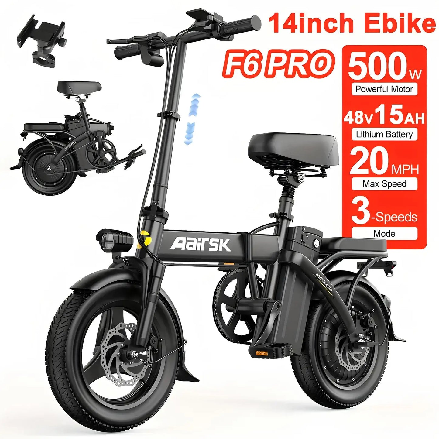 GREAT PRICE Electric Mountain Bike Adult 540W Peak Motor 36V Lithium Battery Long Range 26 Inch