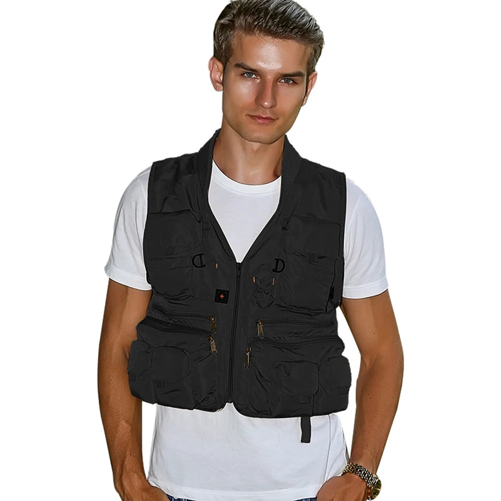 Fishing Vest Multi Pockets Breathable Mesh Outdoor Sports Summer Boating Jackets