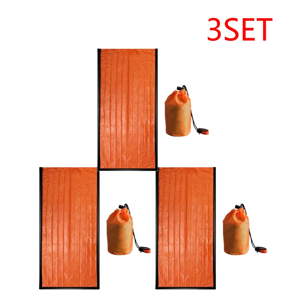 2-5 set Survival Sleeping Bag Thermal Survival Gear for Camping Hiking Outdoor Adventure