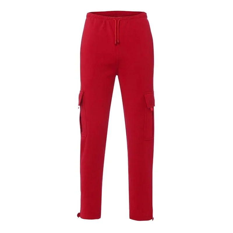 Men’s Loose Cargo Pants Casual Drawstring Elastic Waist Wide Leg Athletic Trousers
