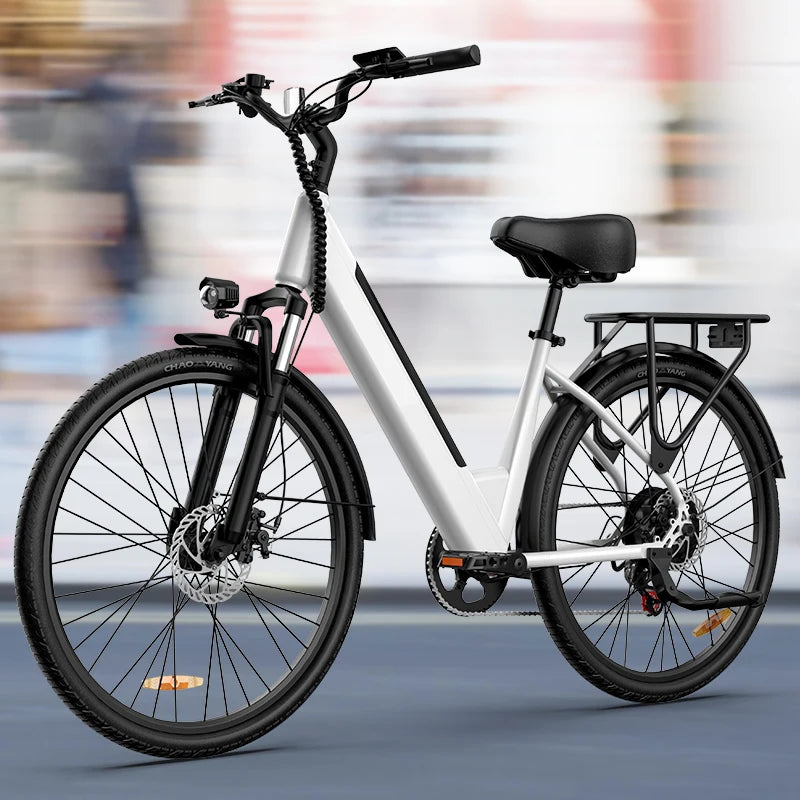 750W E-Bike Commuter 26x2" Tires 48V 10.4Ah Remove LCD Display 20MPH Speed 7-Speeds Hyd, Disc Brakes