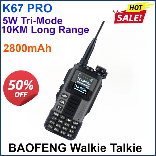2800mAh 5W K67 Walkie 65-600MHz 640Ch Scrambler Dual Watch Freq Sweep Amateur FM VOX K67 PRO GMRS