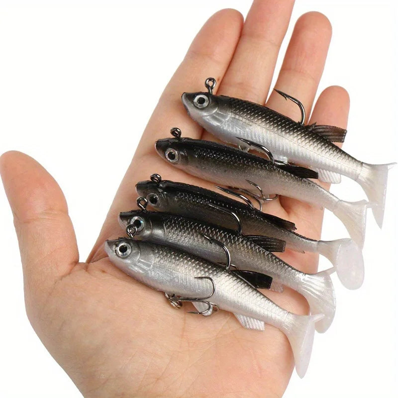5Pcs Realistic Soft Bait-8Cm Realistic-High-Quality Sharp Hook-For-Use, Freshwater and Salt Fishing