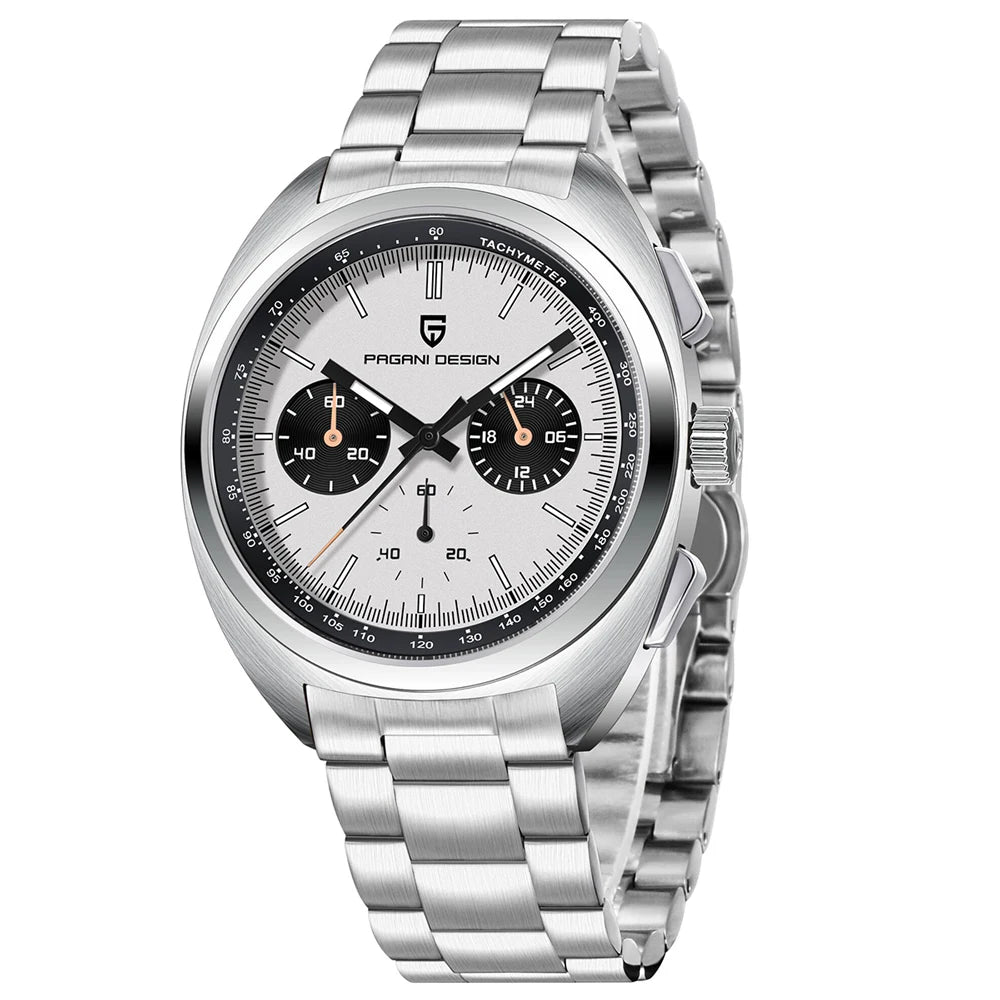 PAGANI DESIGN 2024 Retro Luxury,Chronograph VK63 Quartz,AR Sapphire Waterproof Leather