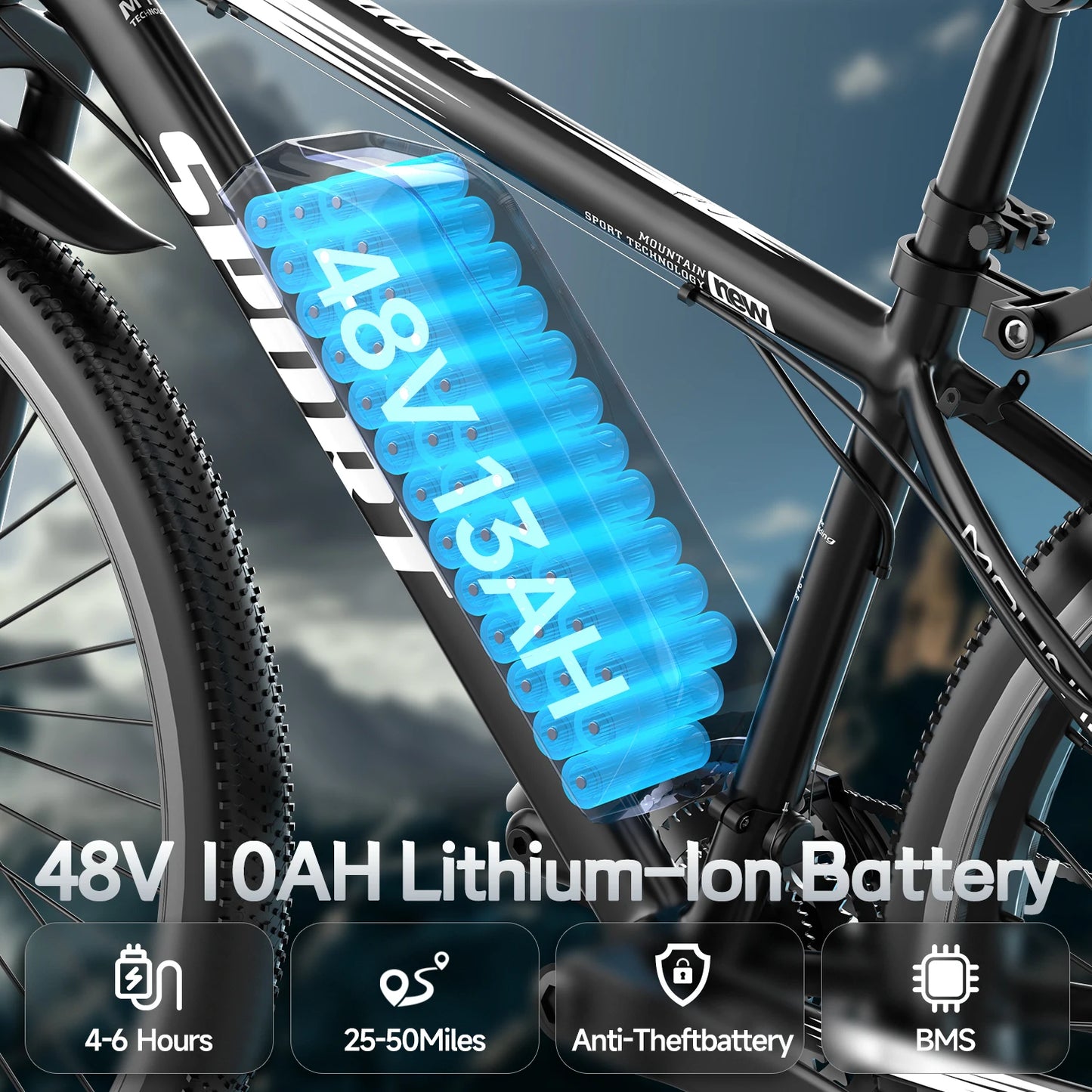 26''Electric Bike, 700W Peak Motor,20MPH 35Mi ,480Wh Removable Battery, 7-Speed& LCD Display
