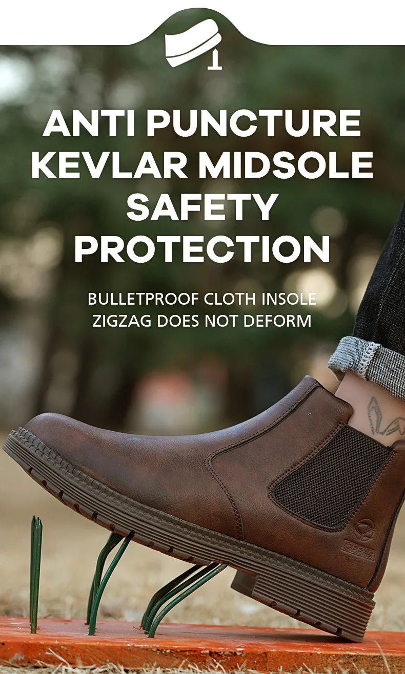 Anti-smash and anti-puncture work shoes high top four seasons safety shoes