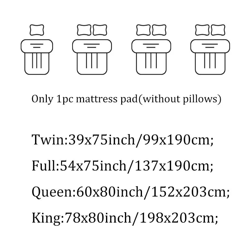 1000GSM Luxury Extra Thick Mattress Pad - Premium Quilted Topper, Breathable Soft, 21" Deep Pocket