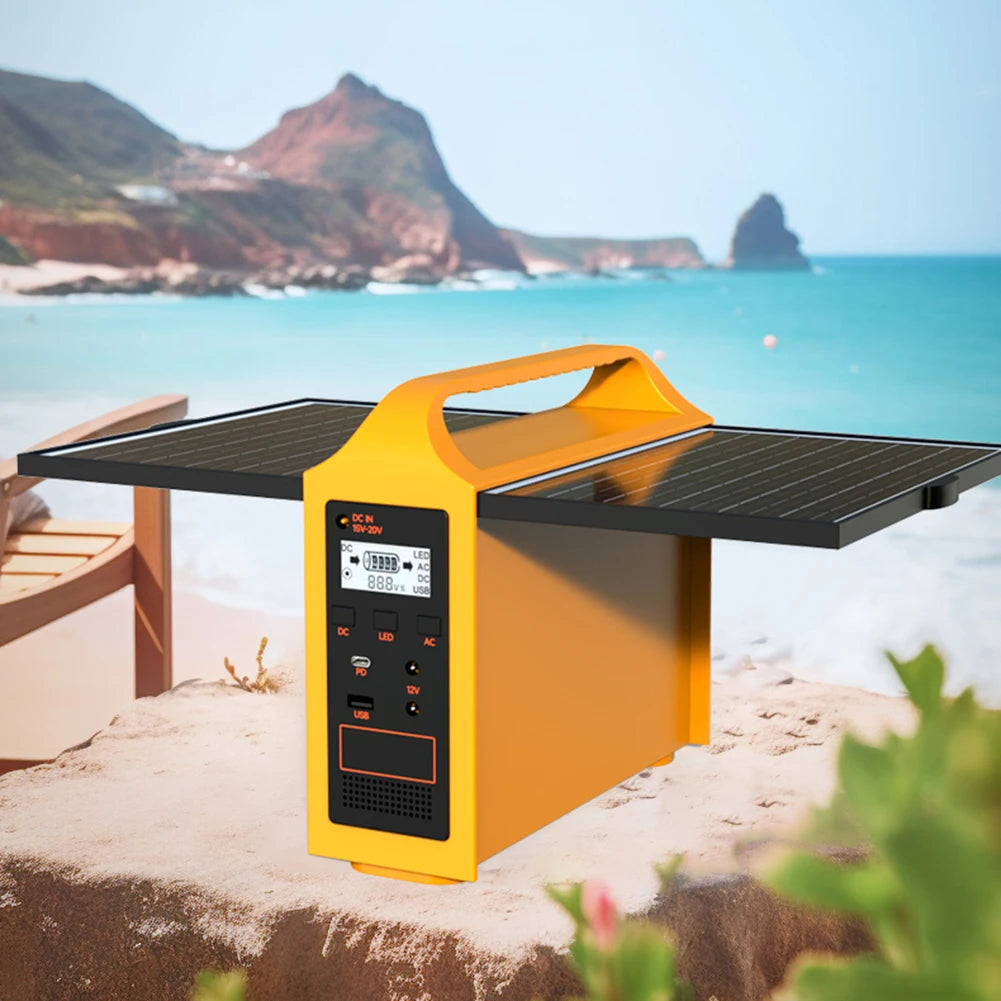 Portable Solar Power Station 24000mAh 20W Outdoor RV USB Charger LED Light for Camping Travel