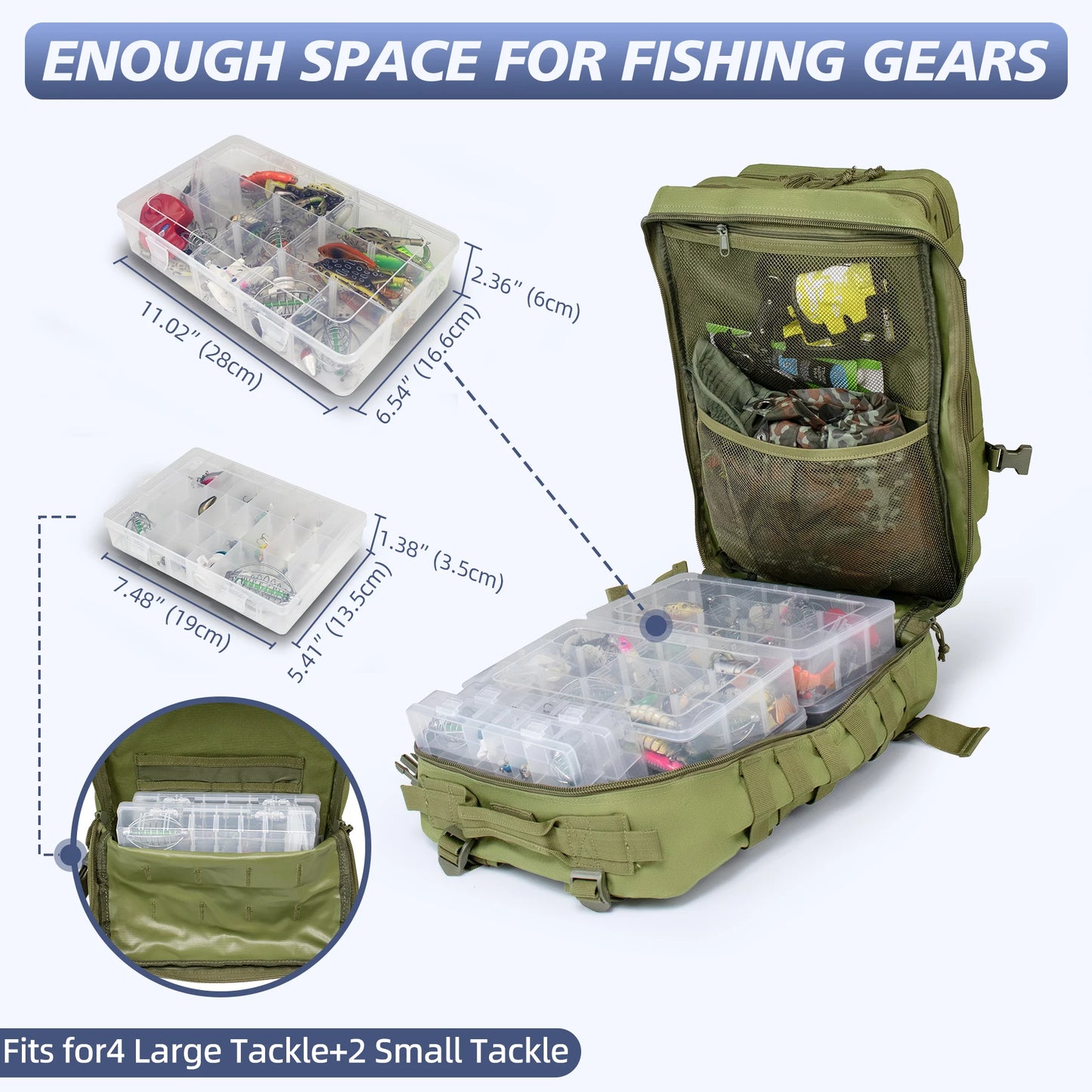 45L Fishing Hunting Bag Tactical Backpack Men's Travel Large Capacity Rucksacks Men Waterproof
