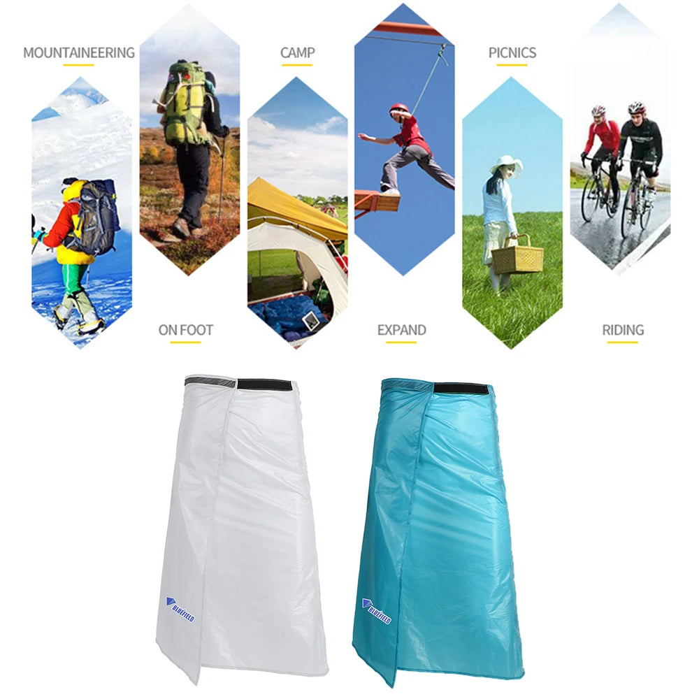 Waterproof Kilt Skirt Ultra Light Thin Rain Skirt Packable Windbreaker Kilt for Outdoor Hiking