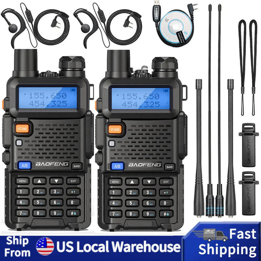 2PCS UV-5R Walkie Talkie Dual Band VHF UHF TwowAYLong Range 128CH VOX Transceiver UV5R UV 5R Ham Radio