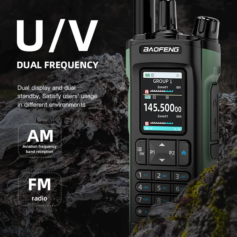 New UV-32 Walkie GPS 10W Bluetooth APP Prog,Multi Band Wireless Copy Freq.Type-C UV32 Ham 2 Way