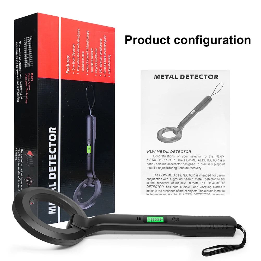 Handheld Alarm High Sensitivity Pinpointer Search 360°Scanning Coil Metal Detect Tool 3 Modes Coins