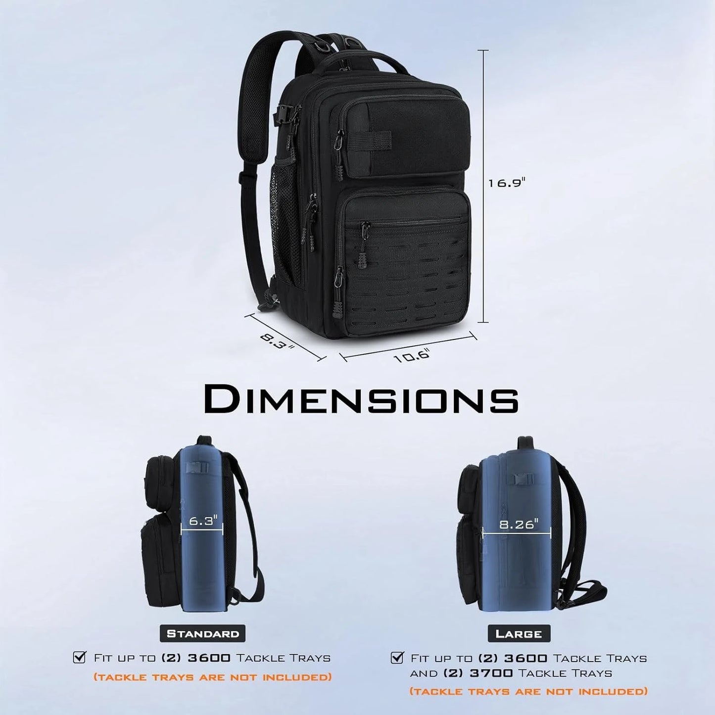 Tactical Fishing Sling Tackle Bag - Lightweight Fishing Backpack - Storage for Gear and Equipment