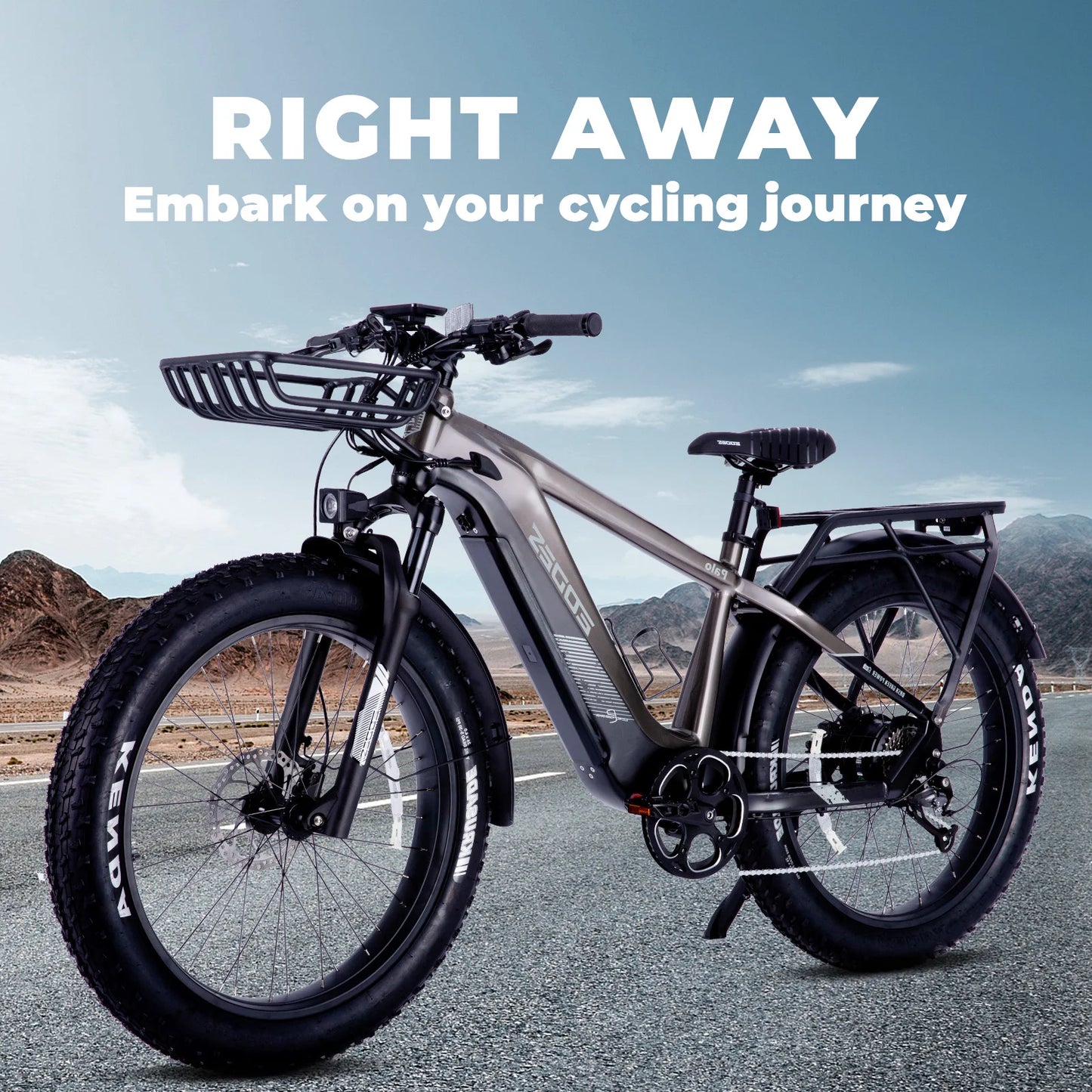 750W off-road E-bike 52V 17Ah 26 inch 4.0 fat tire, USB port, Bluetooth APP LCD screen 9-speed