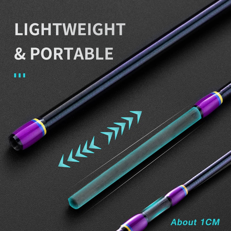 Ultralight Fishing Rod 6'/5'6" Spinning Casting 2 Pieces Stream Lightweight 24T High Carbon Fiber