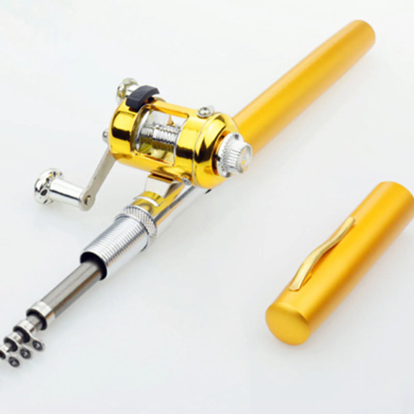 Mini Fishing Rods Pocket Telescopic Aluminium Alloy Lure 1m for Fishing Enthusiast Collectors