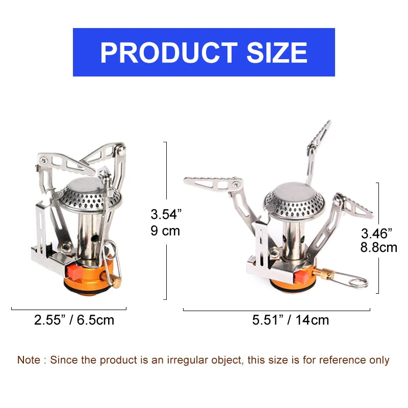 Camping Cookware Set Tableware Burner Stove Folding Knife Fork Portable Pot
