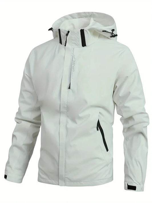 Men's Waterproof Rain Jacket Lightweight Outer Hooded Outdoor Hiking Windproof Jacket Climbing