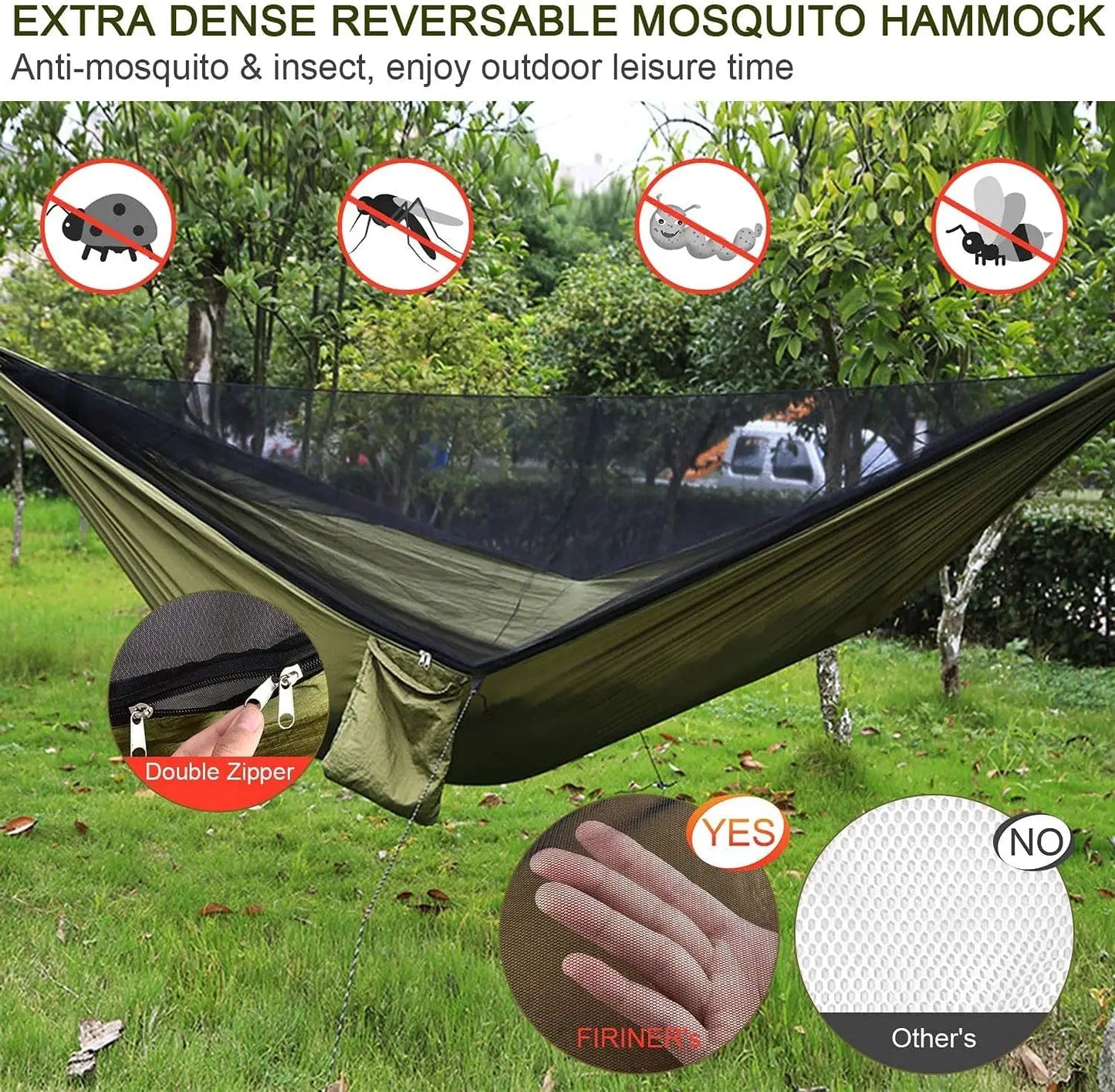 Camping Hammock,Rain Shelter Portable Single Double Person Tent GreenBeach Sunshade Canopy