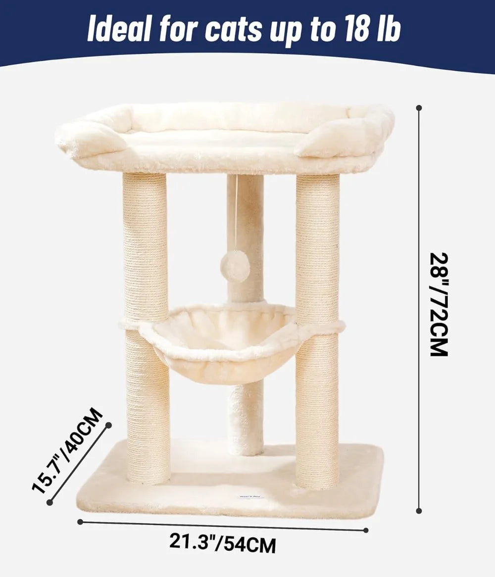 Cat Tree Tower for Indoor Cats, Cat Scratch Post with Large Bed for Maine Coon Big Cats
