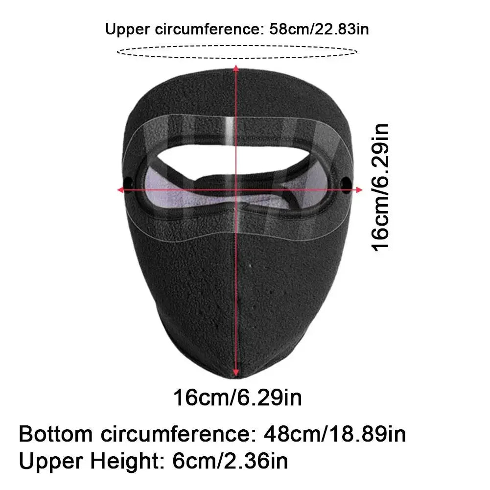 Windproof Anti Dust Full Face Masks Cycling Ski Breathable Eye HD Anti Fog Goggles Hood Cover