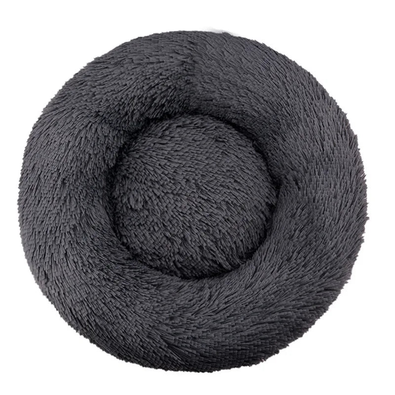 Round Dog/ Cat Bed Plush Basket Washable Pet Bed for Small Medium pet