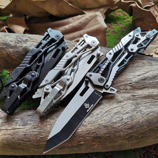 All-steel Mechanical Stainless Steel Folding Knife, Suitable for Camping Use