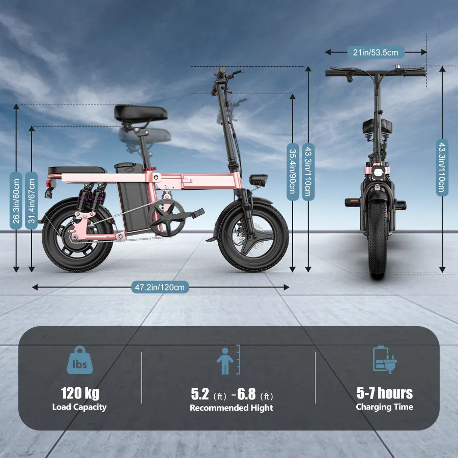 Electric Bike Bicycle Exercise, Electric City Bike,TOOFLY Folding Ebike 250W