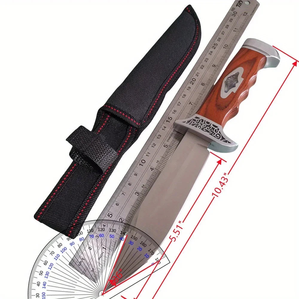 Field High Hardness Sharp Tactical Knife Rope Handle Small Straight Wilderness Survival Non-folding