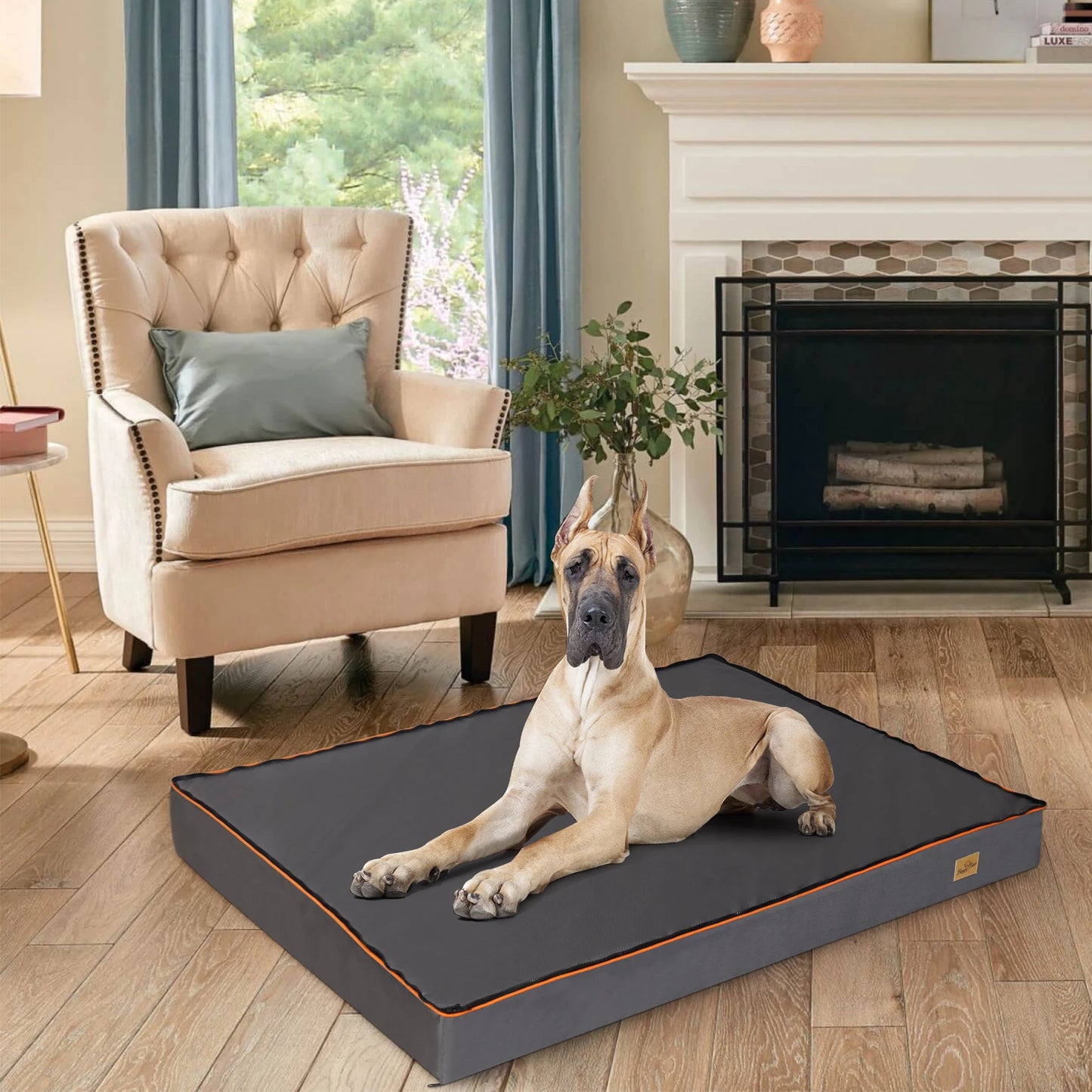 Dog Pet Bed Large Padded Orthopedic Foam Cushion with Washable Cover