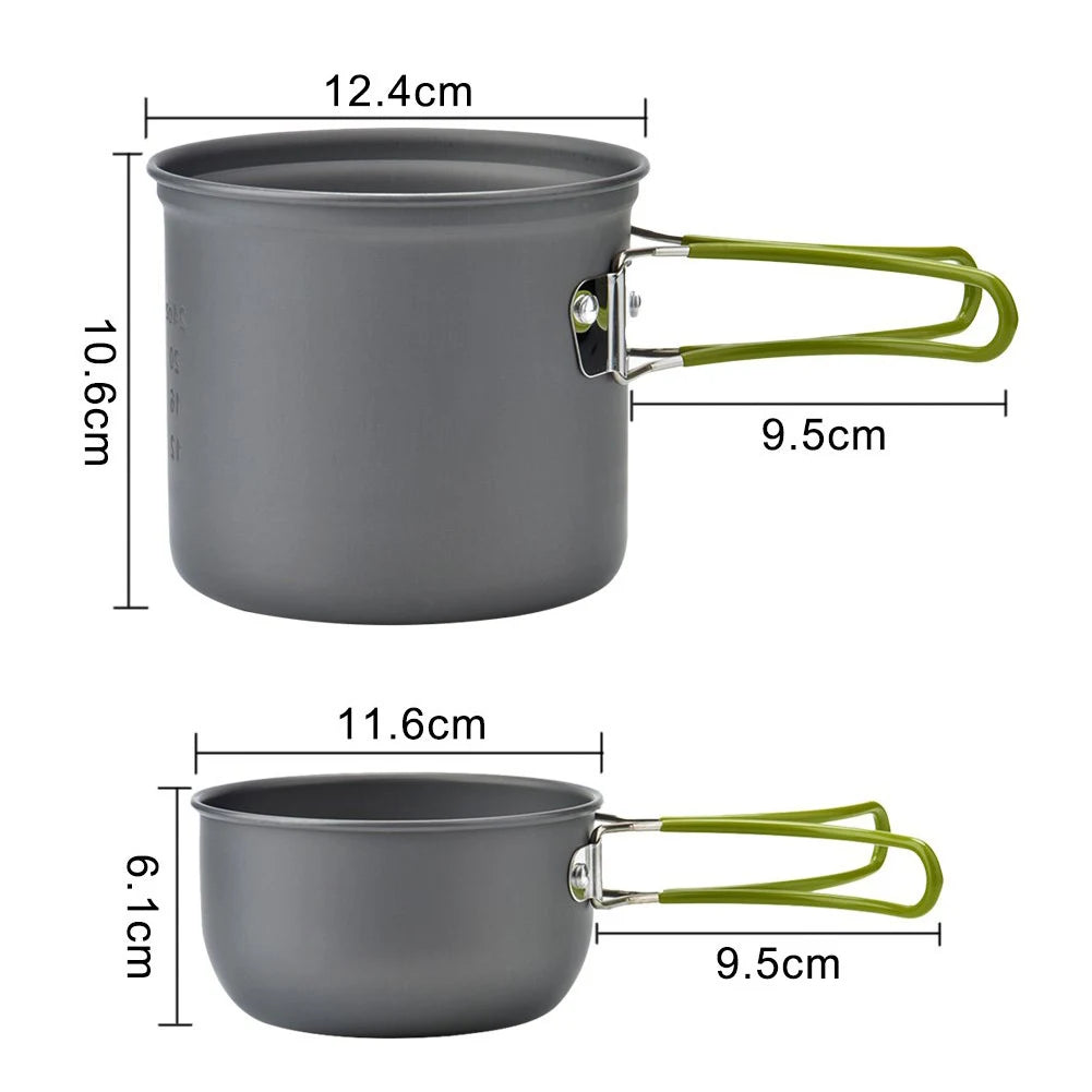 Portable Camping Cookware Stove Kit For Backpackers