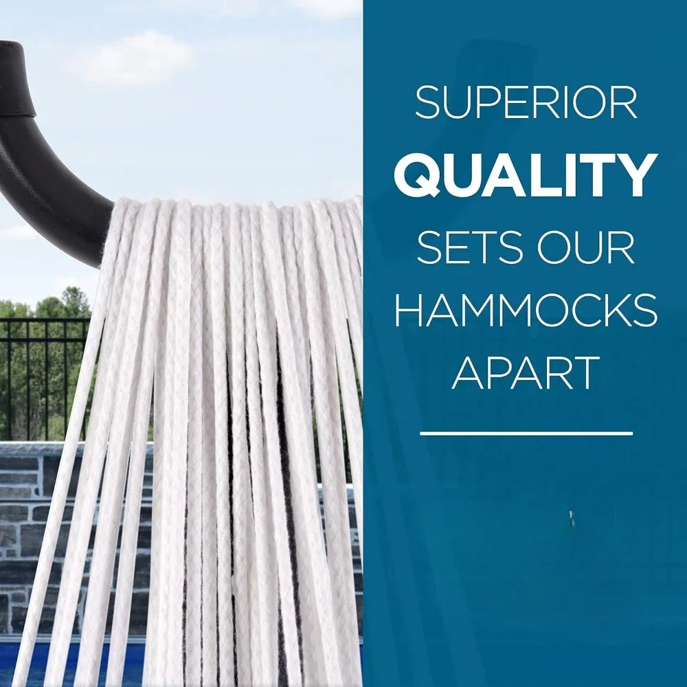 Double Polyester Hammock with Space Saving Steel Stand and Premium Carry Bag - 450 lb Capacity