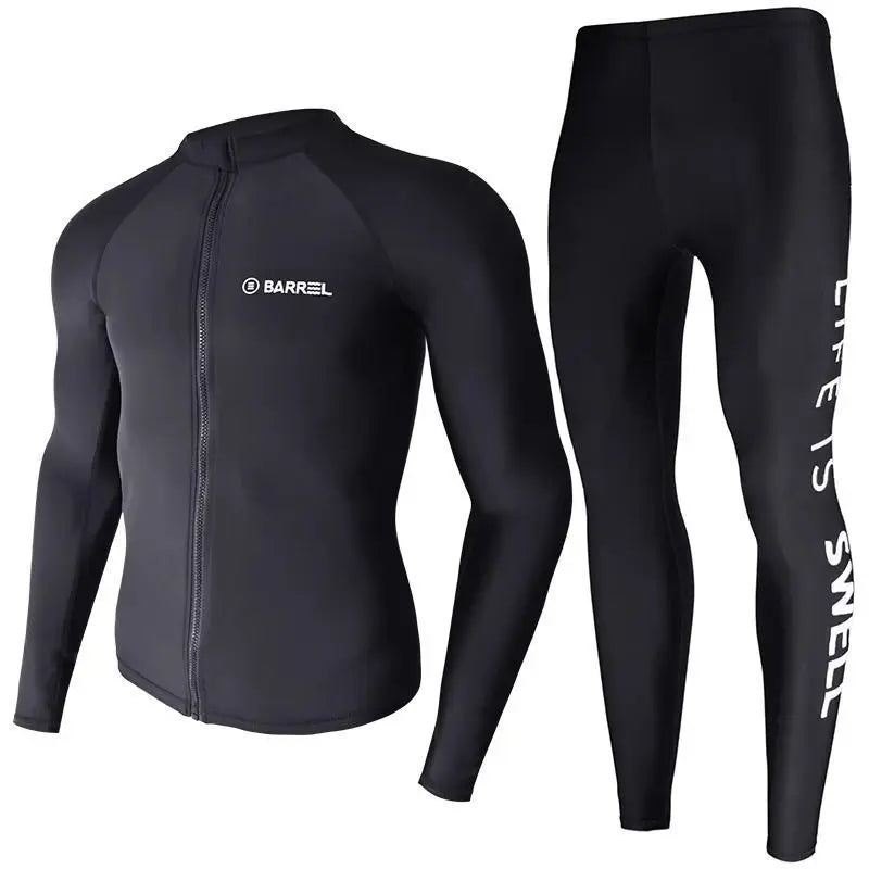 Oulylan Men Swimsuit Diving Suit Long Sleeve Quick Drying Wetsuit Summer Sun Protection Training
