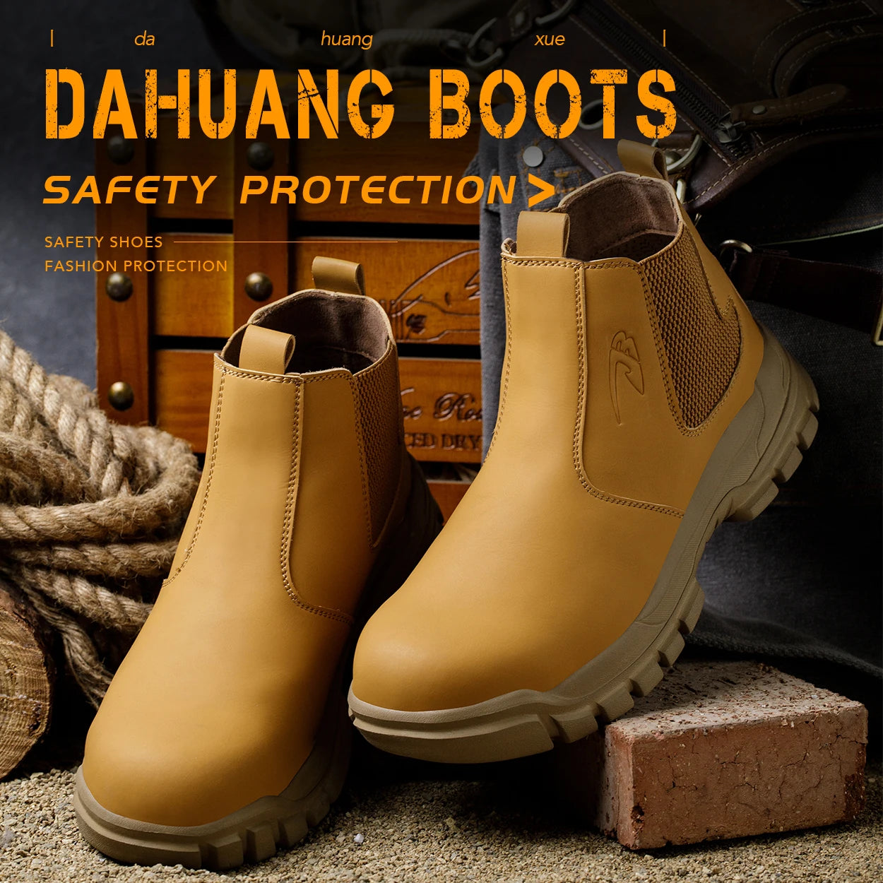 Waterproof Men's Safety Work Boots Steel Toe Anti Impact, Anti-Puncture
