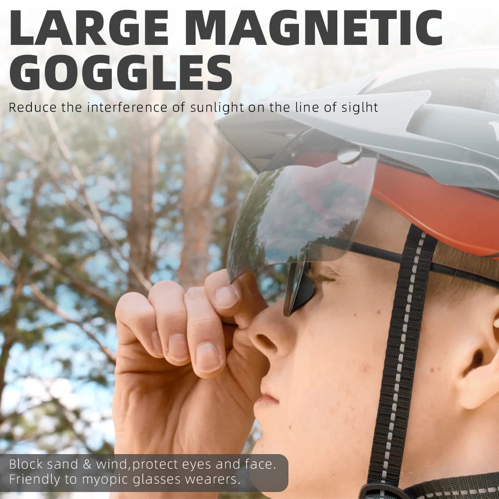 Safety Helmet,Men Women Visor Goggles LED Rear Light,Mountain,Bicycle Racing Cycling Helmets