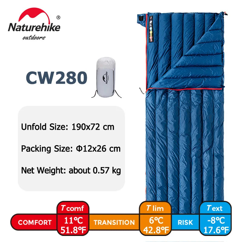 Goose Down Sleeping Bag Camping Ultralight Winter Waterproof