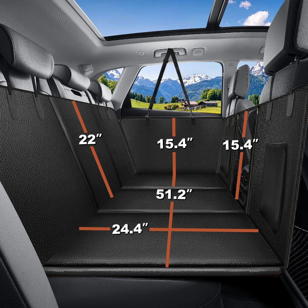 Back Seat Extender for Dogs Waterproof Seat Cover, Hard Bottom Anti Scratch Car Protector Mat