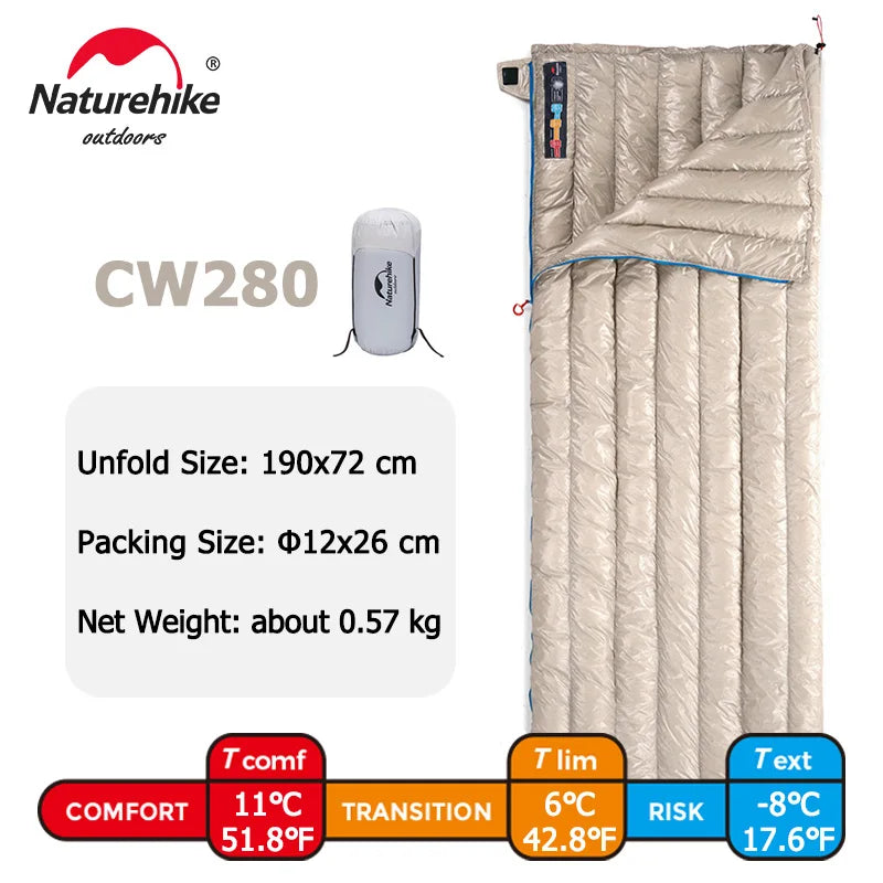 Goose Down Sleeping Bag Camping Ultralight Winter Waterproof