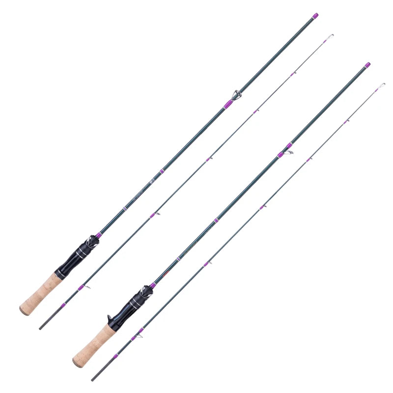 Ultralight Fishing Rod 6'/5'6" Spinning Casting 2 Pieces Stream Lightweight 24T High Carbon Fiber
